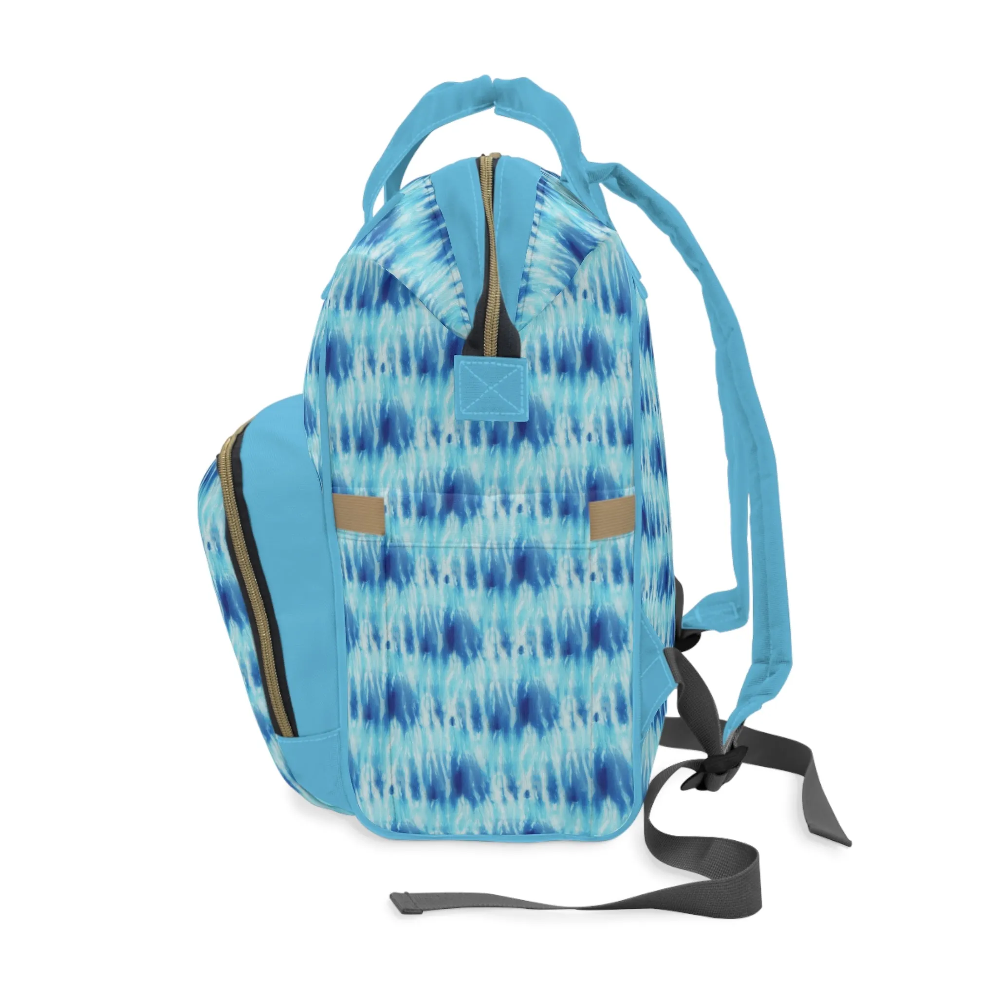 Multifunctional Tie-Dye Diaper Backpack - Lightweight Nylon Baby Bag with Adjustable Straps