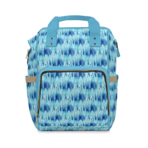 Multifunctional Tie-Dye Diaper Backpack - Lightweight Nylon Baby Bag with Adjustable Straps