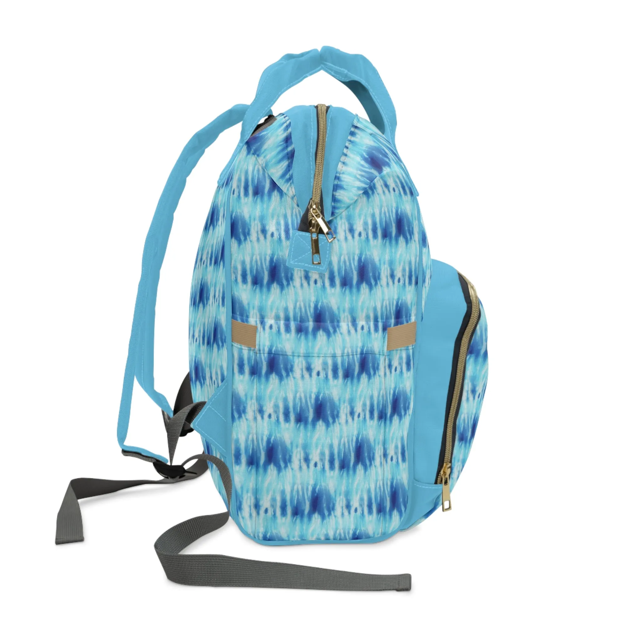 Multifunctional Tie-Dye Diaper Backpack - Lightweight Nylon Baby Bag with Adjustable Straps