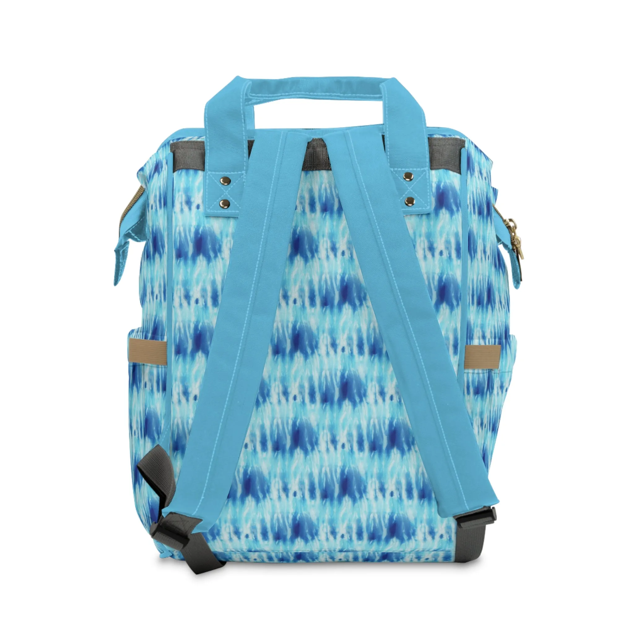 Multifunctional Tie-Dye Diaper Backpack - Lightweight Nylon Baby Bag with Adjustable Straps