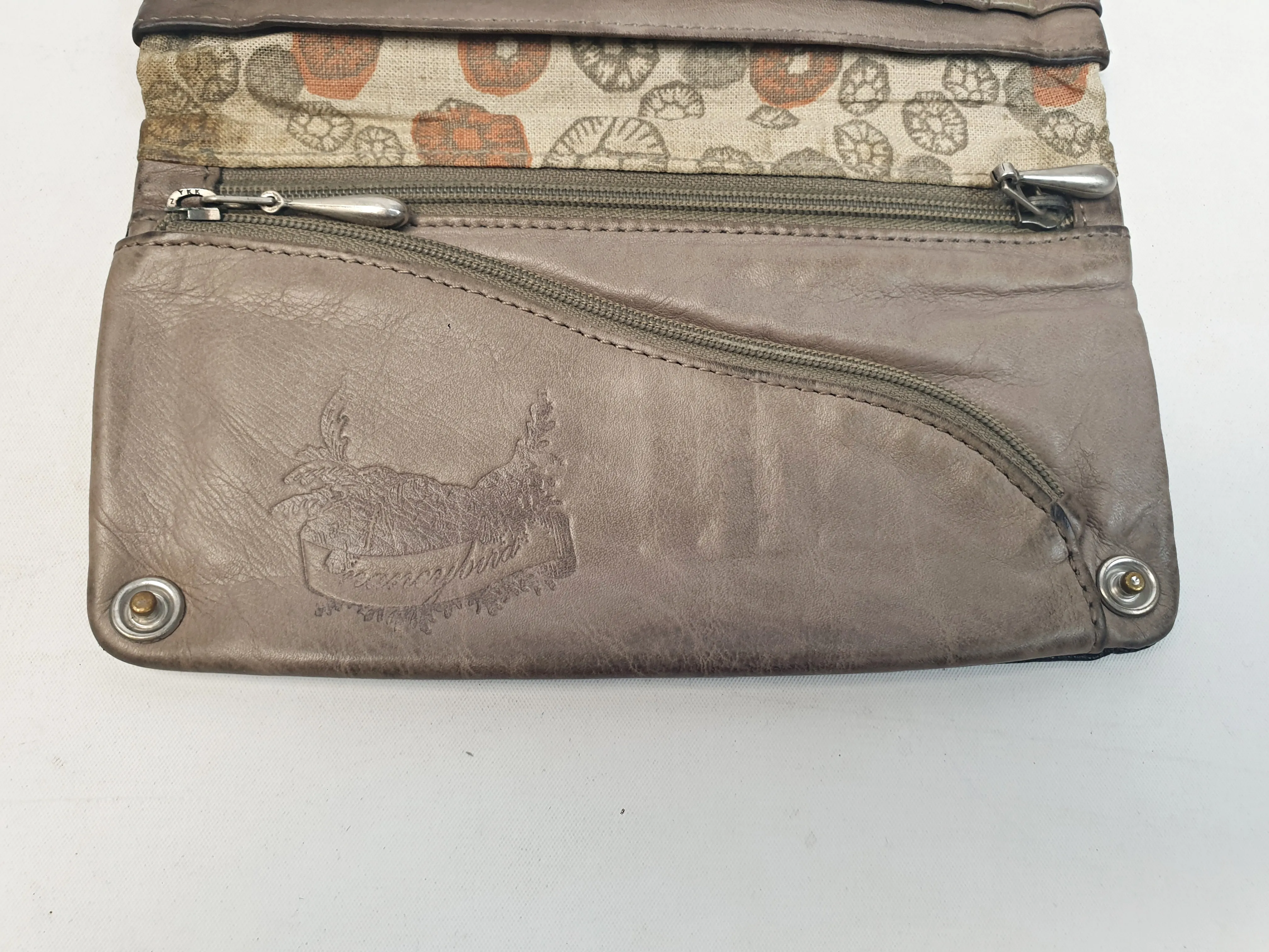 Nancybird black leather purse with lovely flower print