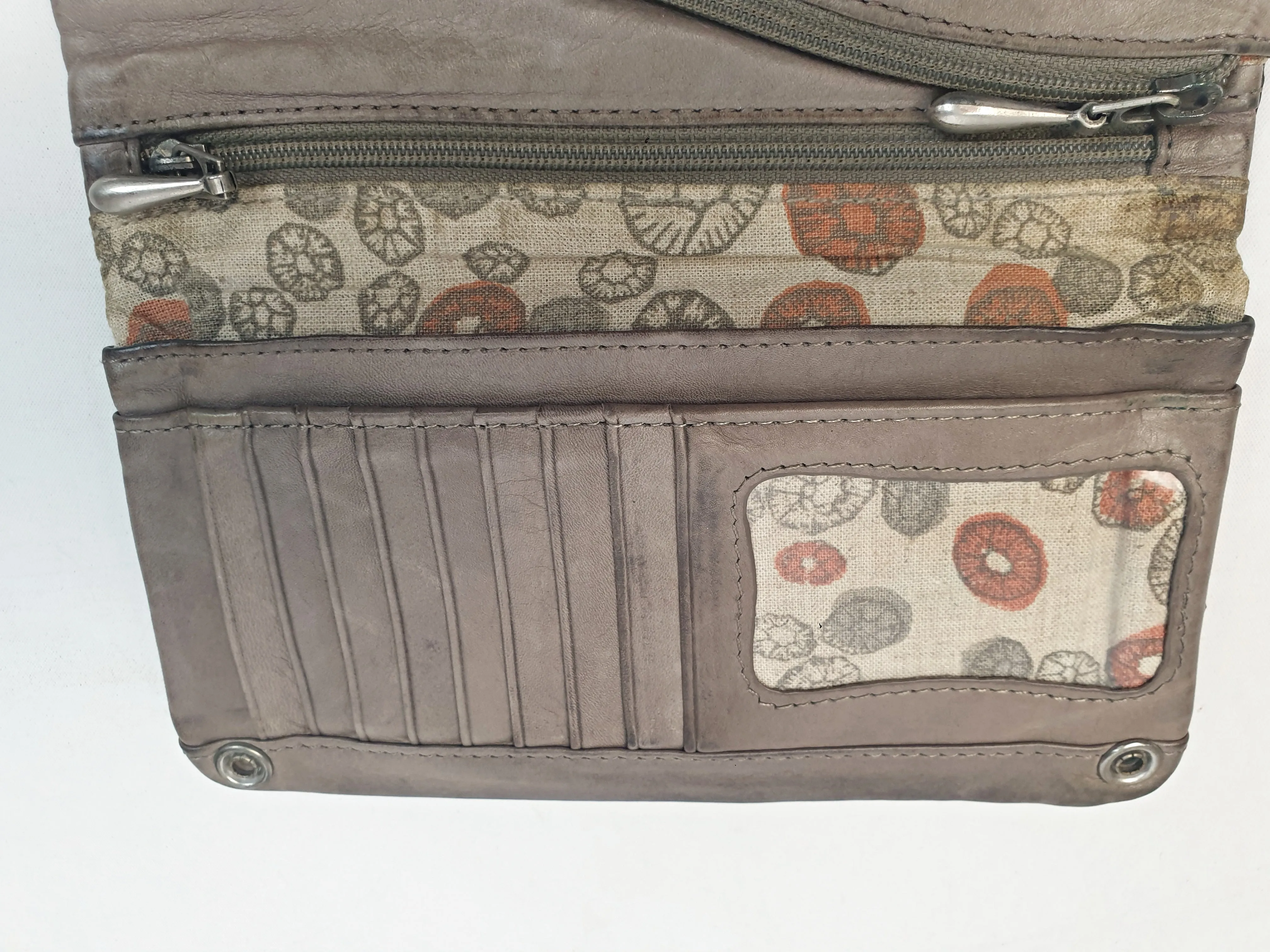 Nancybird black leather purse with lovely flower print
