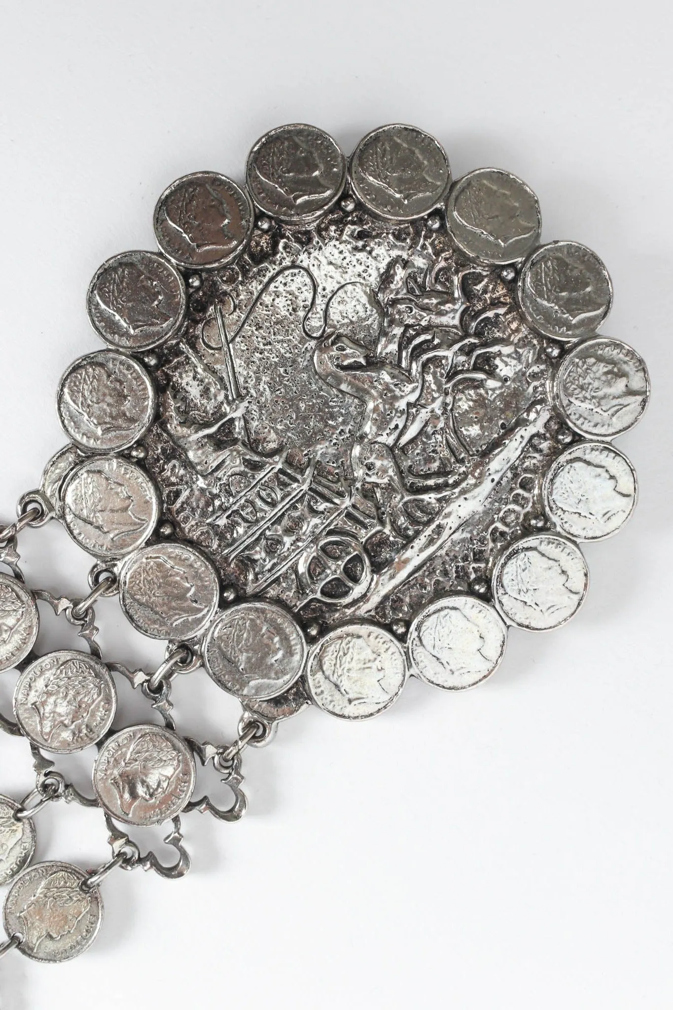 Napoleon Coin Horse Chariot Metal Belt