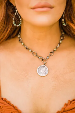 Necklace, Vintage Medallion & Chain, SALE!