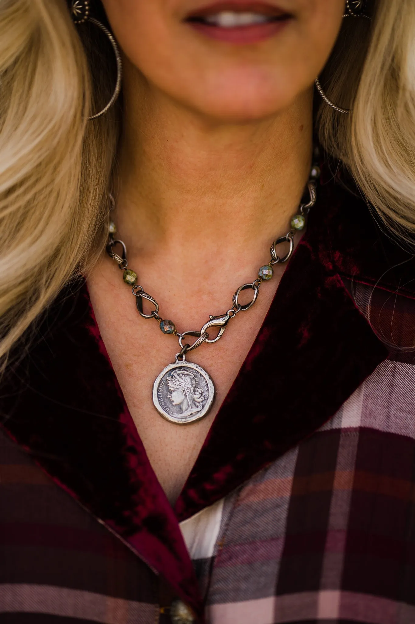 Necklace, Vintage Medallion & Chain, SALE!