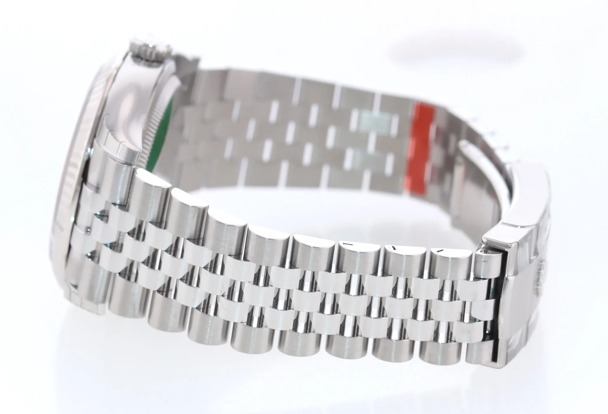 New 2022 Rolex DateJust Wimbledon Jubilee 126234 Steel White Gold Fluted Watch