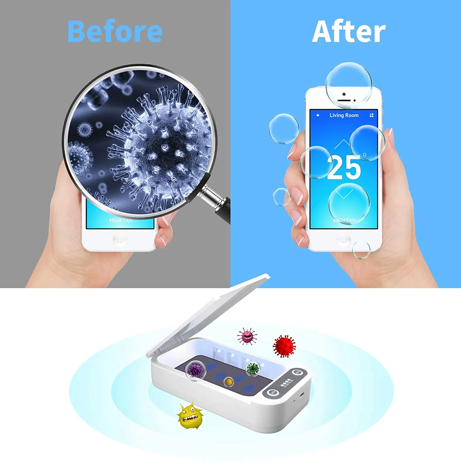 New in box! UV Light Sanitizer Box, Ultraviolet Disinfectant UV Sanitizer box for Face Masks | Smart Watches | Toothbrush | Baby Bottle | Cell Phone & More