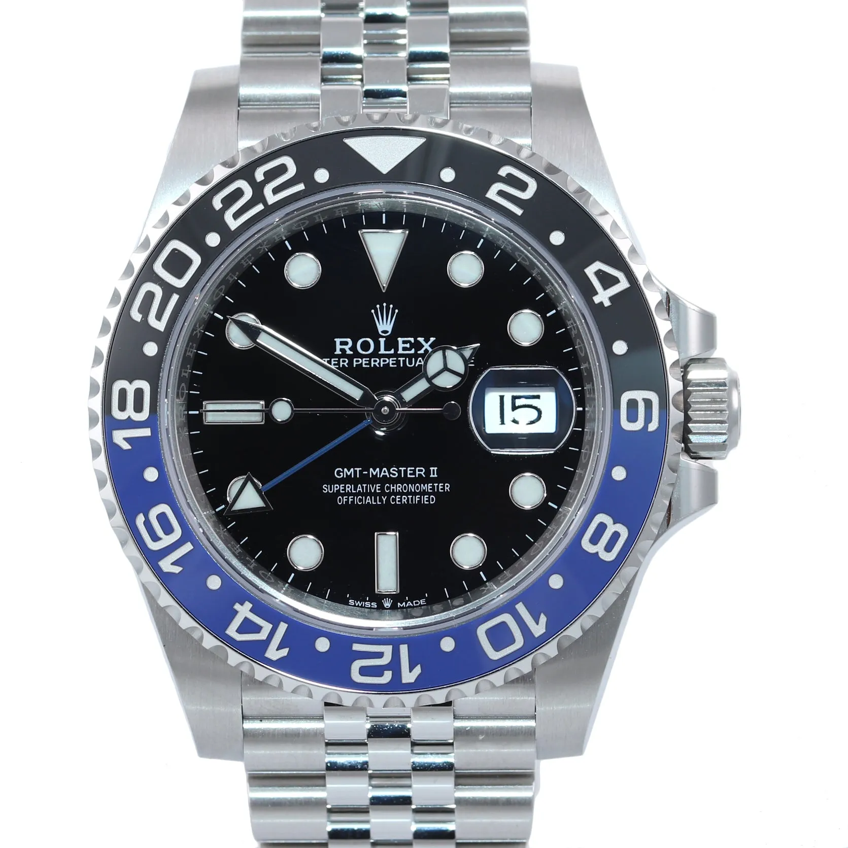 NEW JULY 2020 PAPERS Rolex GMT Master Batman Blue Jubilee Ceramic 126710 Watch