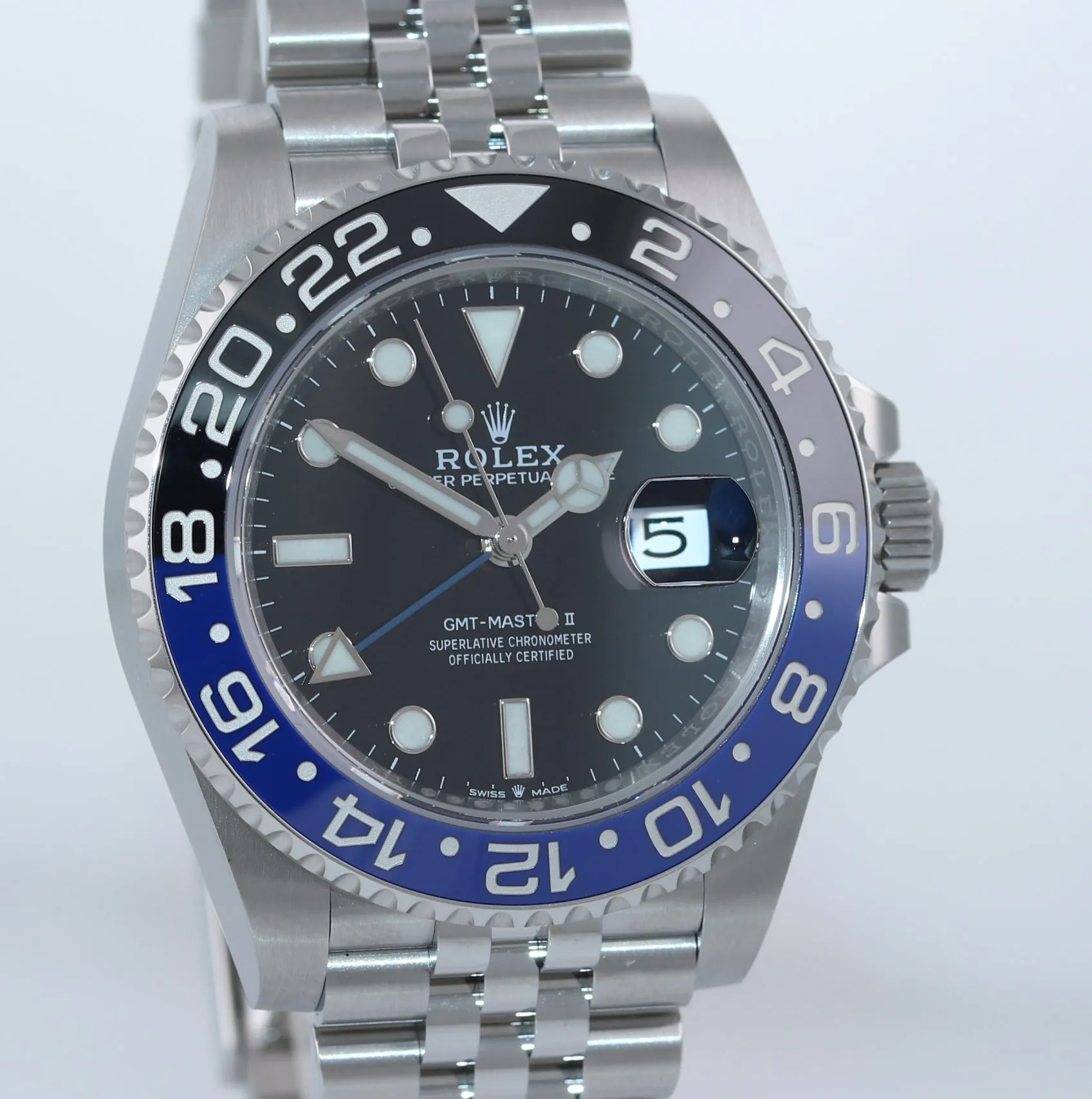 NEW JULY 2020 PAPERS Rolex GMT Master Batman Blue Jubilee Ceramic 126710 Watch