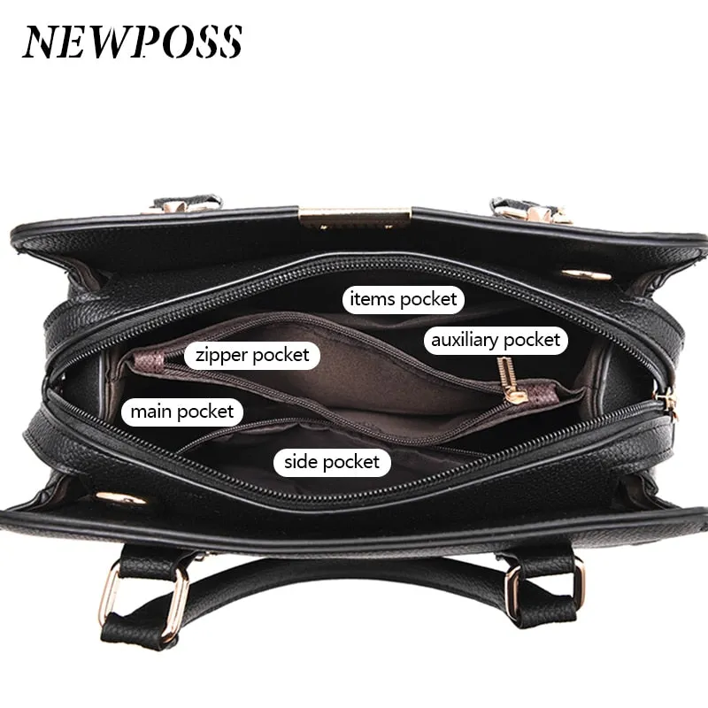 Newposs Luxury 3-IN-1 Designer Leather Shoulder Handbags