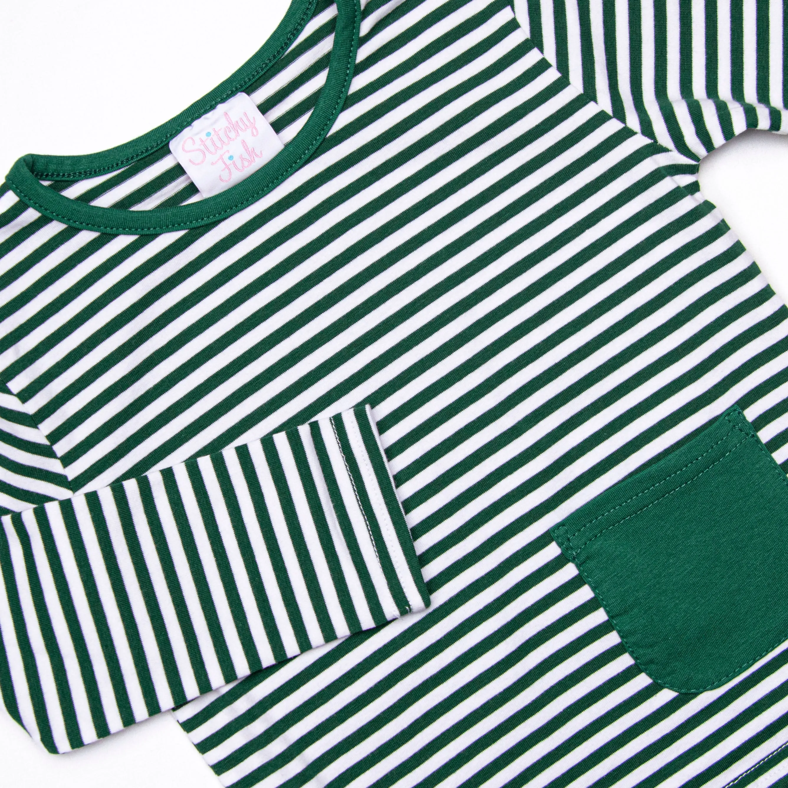 Noah Diaper Set, Hunter Green Stripe