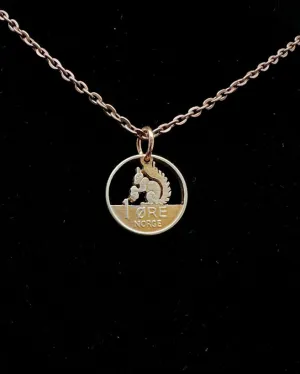 Norway - Cut Coin Pendant with Squirrel