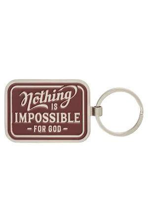 Nothing is Impossible Vintage Red Metal Keyring