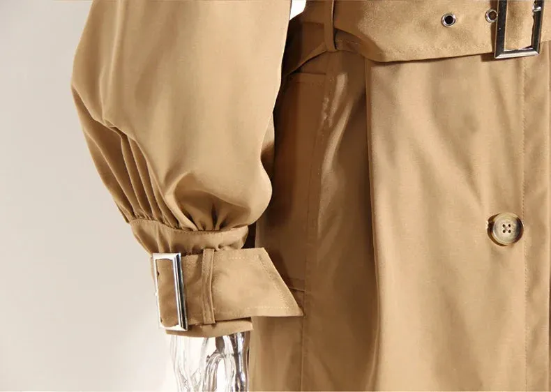Octavia Ruffle Applique Trench Coats