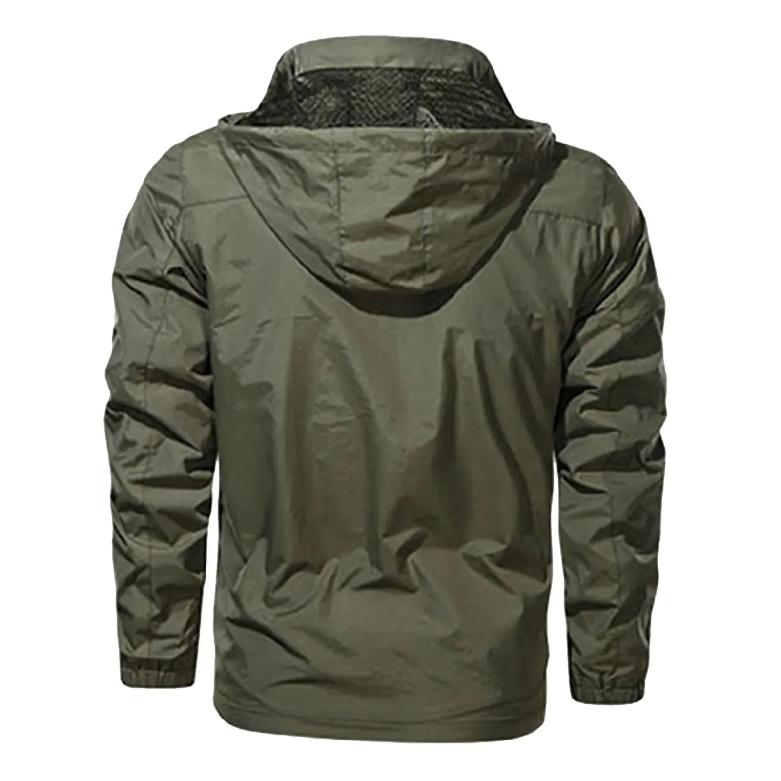 Outdoor Mens Trench Coat Jacket Hiking windproof and waterproof Jackets Casual Solid Color Lapel Multi Pocket Cargo Jacket Mens