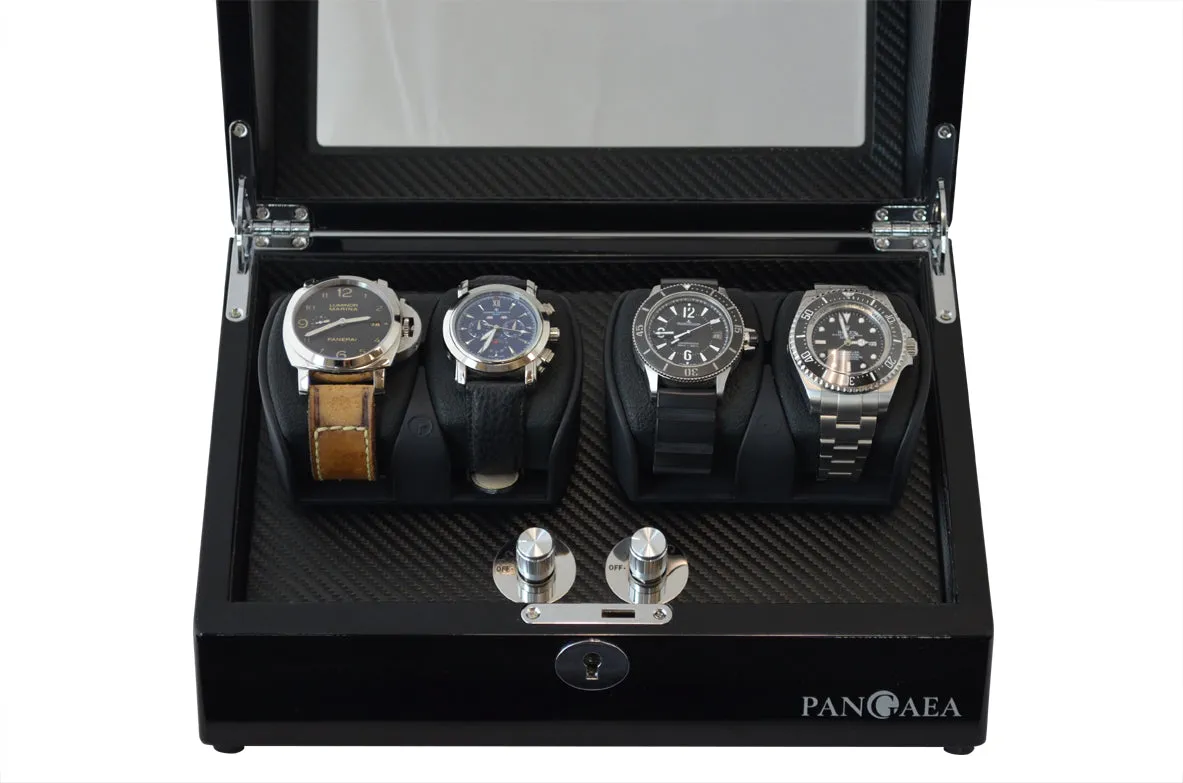 Pangaea Q350 Quad Automatic Watch Winder with LED Lights - Black