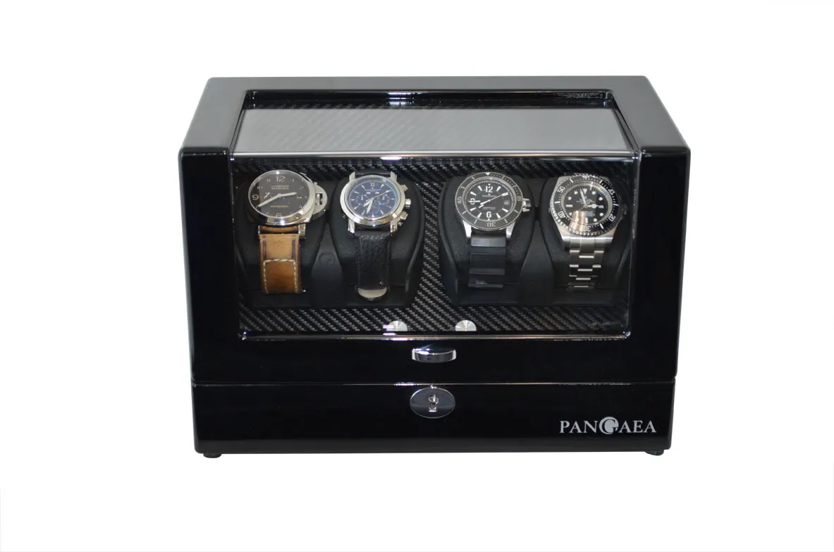 Pangaea Q350 Quad Automatic Watch Winder with LED Lights - Black