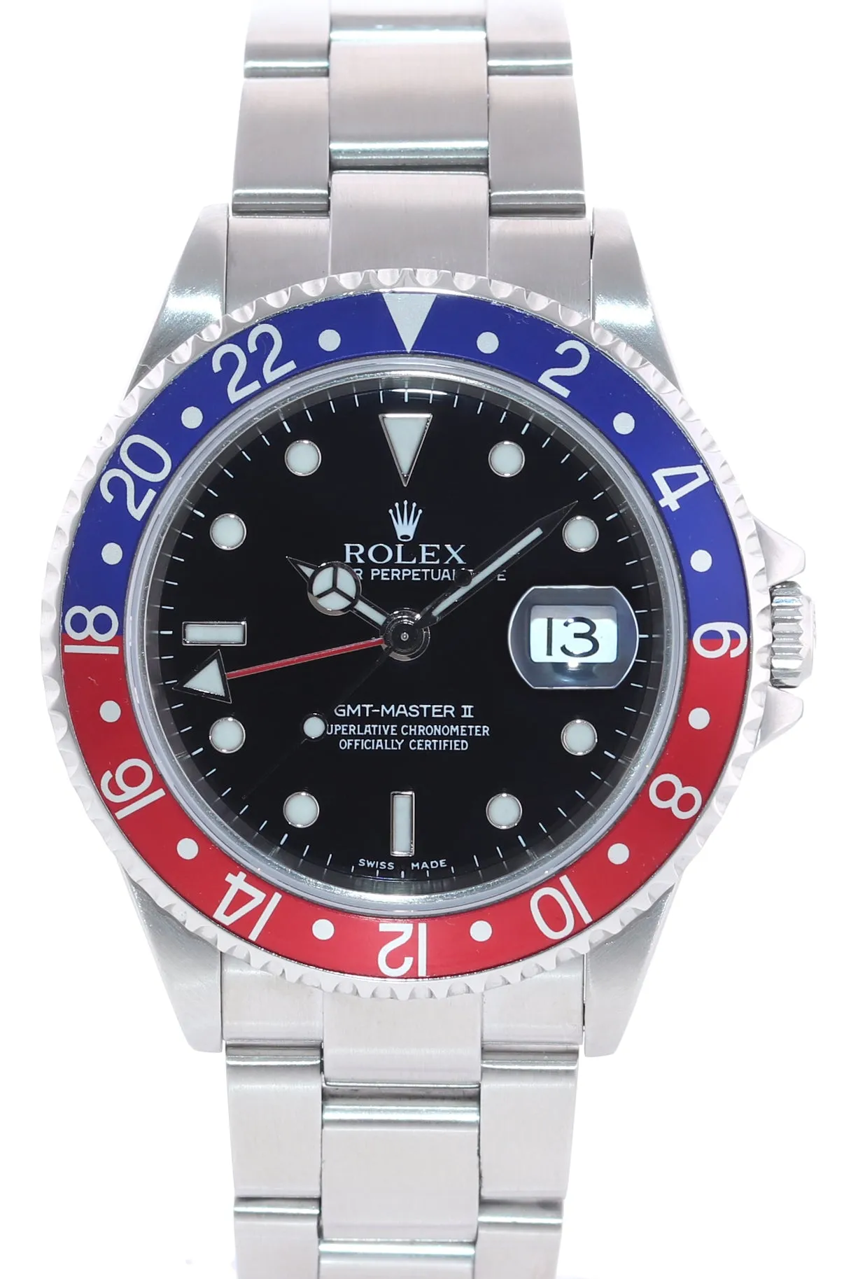 PAPERS 2005 Rolex GMT-Master 2 Pepsi Black Blue Red Steel 16710 Watch Box