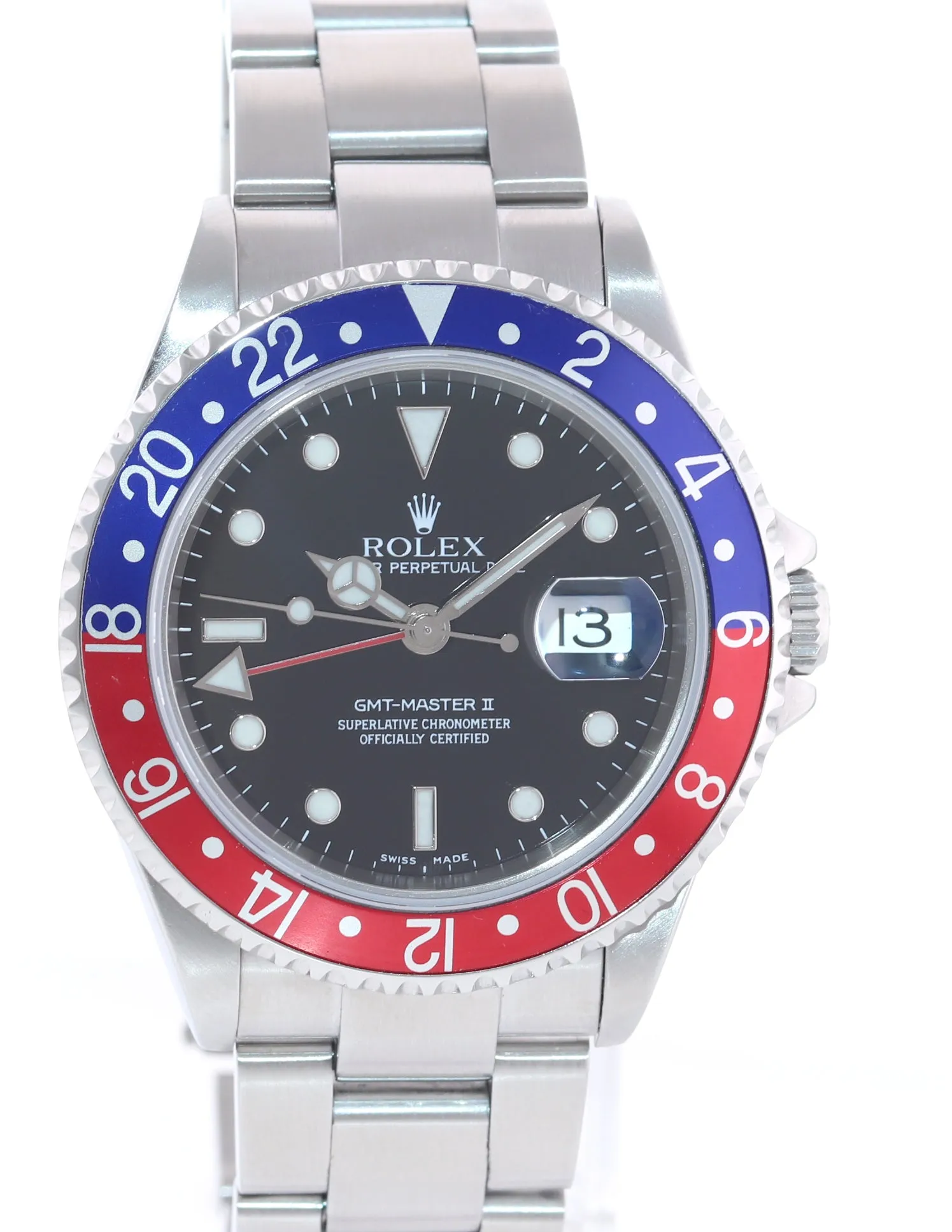 PAPERS 2005 Rolex GMT-Master 2 Pepsi Black Blue Red Steel 16710 Watch Box