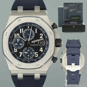 PAPERS Audemars Piguet 26470ST Royal Oak Offshore 42mm Chrono Watch Box