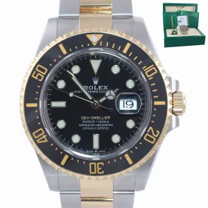PAPERS MINT 2019 Rolex Sea-Dweller 43mm Two-Tone 18k Yellow Gold Watch 126603