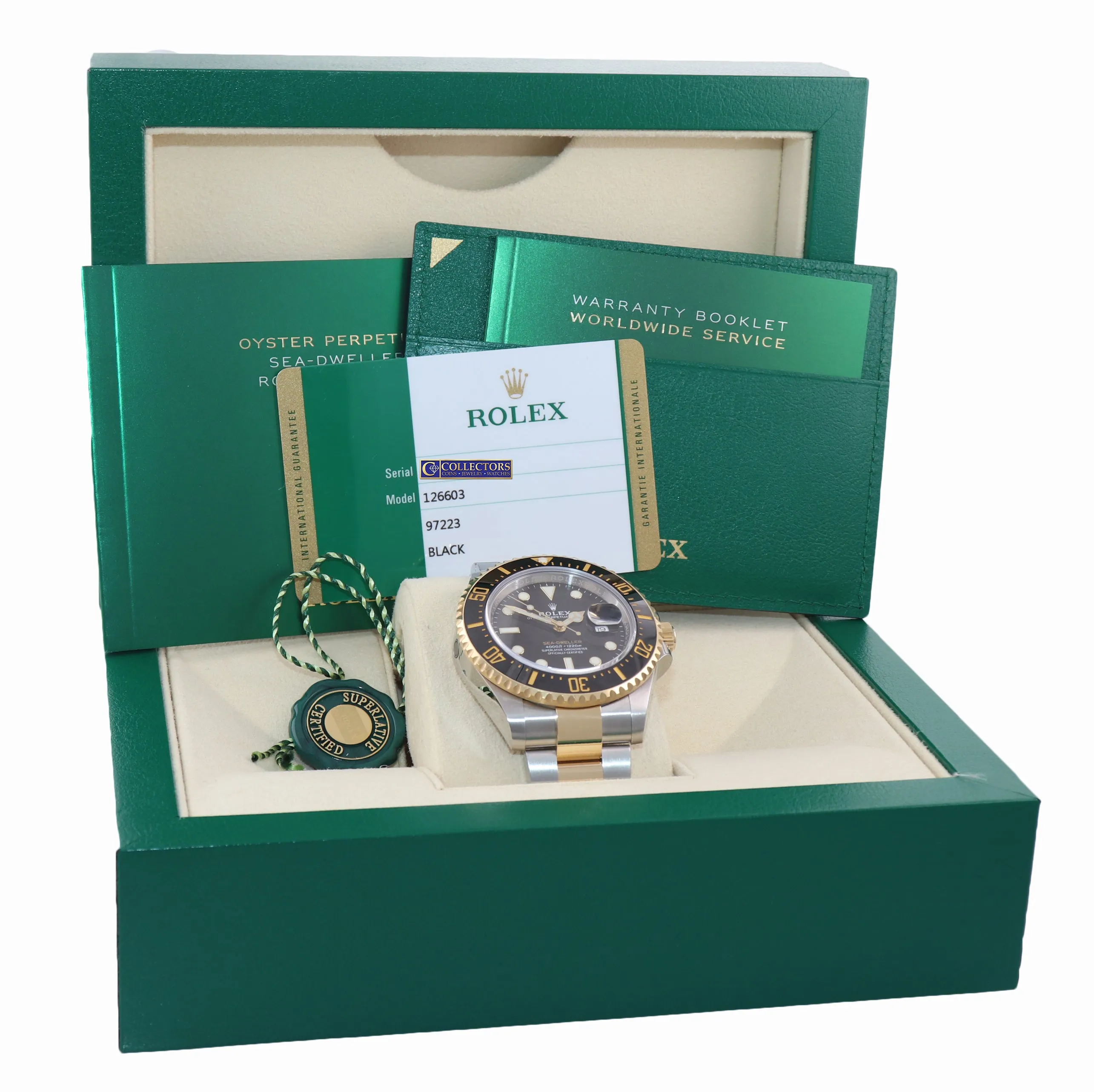 PAPERS MINT 2019 Rolex Sea-Dweller 43mm Two-Tone 18k Yellow Gold Watch 126603
