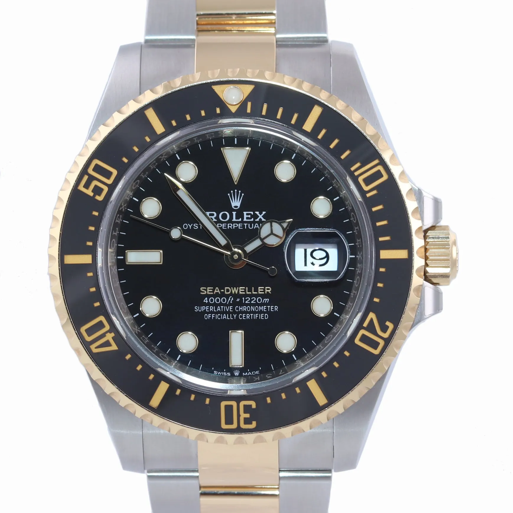 PAPERS MINT 2019 Rolex Sea-Dweller 43mm Two-Tone 18k Yellow Gold Watch 126603