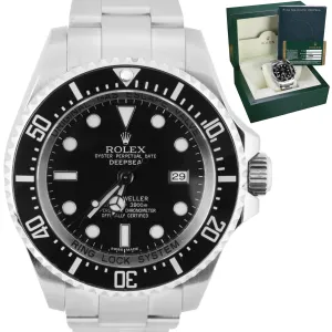 PAPERS NEW Rolex Sea-Dweller Deepsea 116660 Stainless Steel 44mm Black  Watch