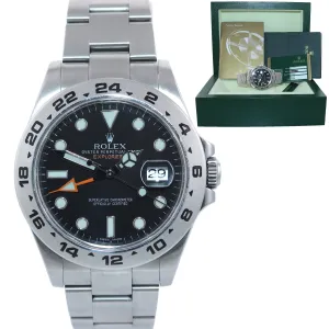 PAPERS Rolex Explorer II 42mm 216570 Black Dial Steel GMT Date Watch Box