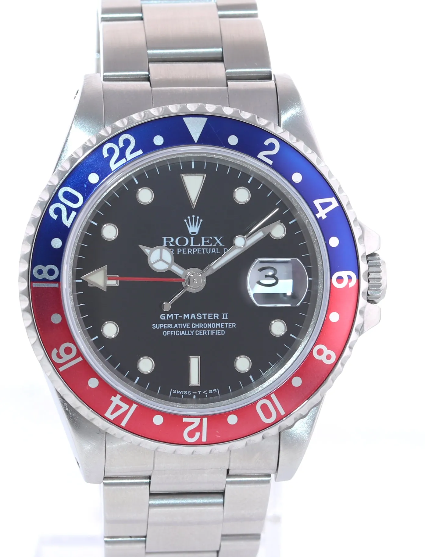 PAPERS Rolex GMT-Master 2 Pepsi Blue Red Steel 16710 40mm Tritium Watch Box