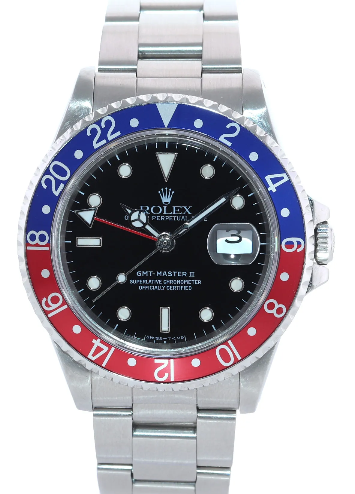 PAPERS Rolex GMT-Master 2 Pepsi Blue Red Steel 16710 40mm Watch Box