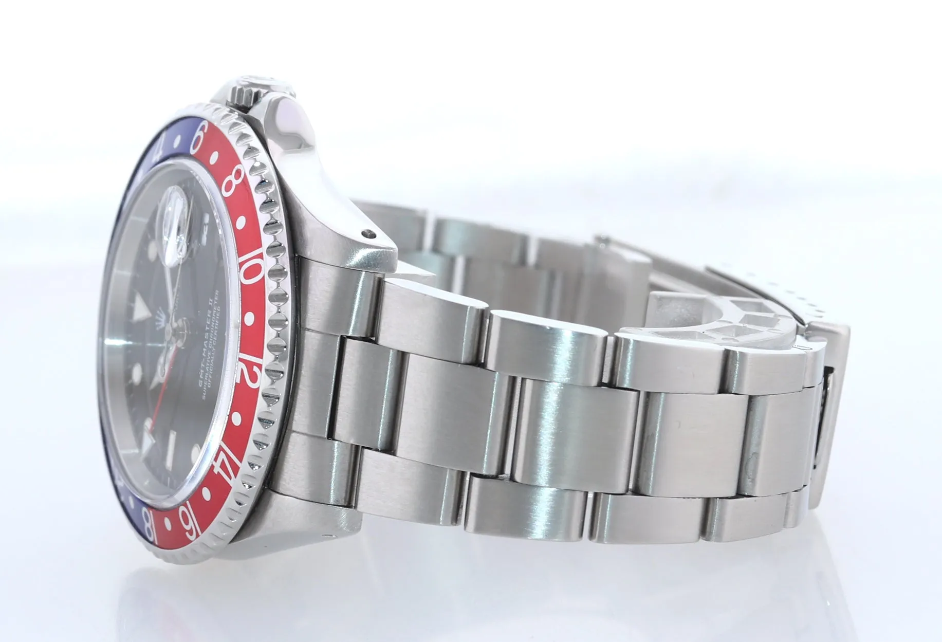 PAPERS Rolex GMT-Master 2 Pepsi Blue Red Steel 16710 40mm Watch Box