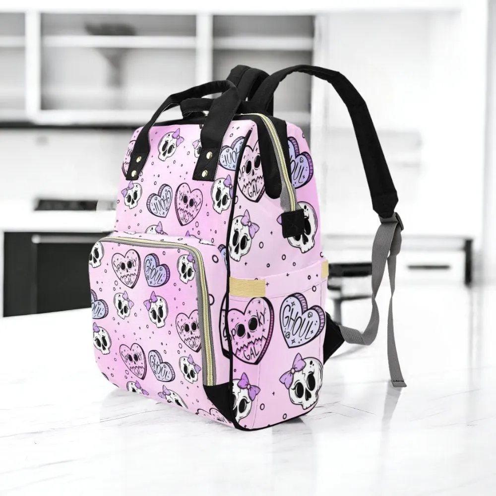 Pastel Emo Hearts Skulls Diaper Bag Mystic Symbols Diaper Bag Pastel Goth Girl Nappy Bag Alternative Moms Witchcore Diaper Bag Goth Baby