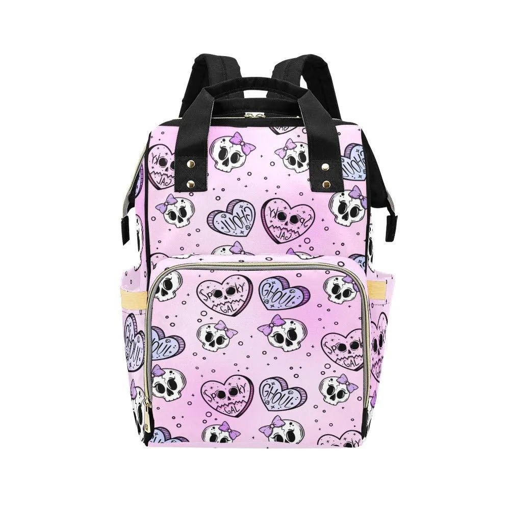 Pastel Emo Hearts Skulls Diaper Bag Mystic Symbols Diaper Bag Pastel Goth Girl Nappy Bag Alternative Moms Witchcore Diaper Bag Goth Baby