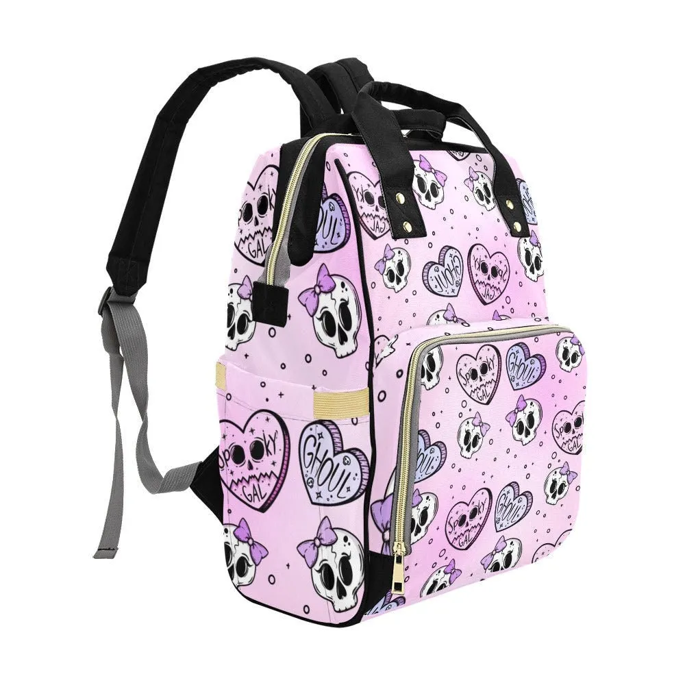 Pastel Emo Hearts Skulls Diaper Bag Mystic Symbols Diaper Bag Pastel Goth Girl Nappy Bag Alternative Moms Witchcore Diaper Bag Goth Baby