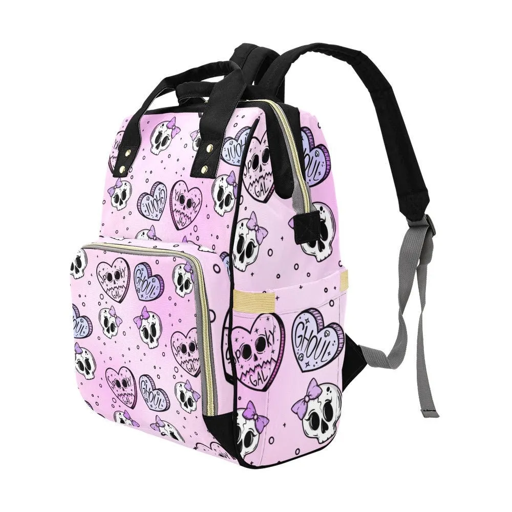 Pastel Emo Hearts Skulls Diaper Bag Mystic Symbols Diaper Bag Pastel Goth Girl Nappy Bag Alternative Moms Witchcore Diaper Bag Goth Baby