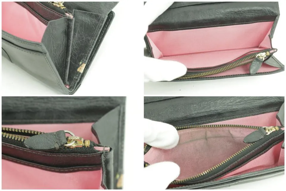 Paul Smith Belt Long Flap Wallet Black Leather Bifold 0M46