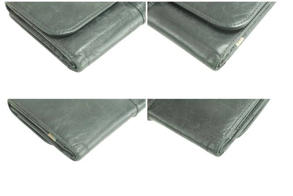 Paul Smith Belt Long Flap Wallet Black Leather Bifold 0M46