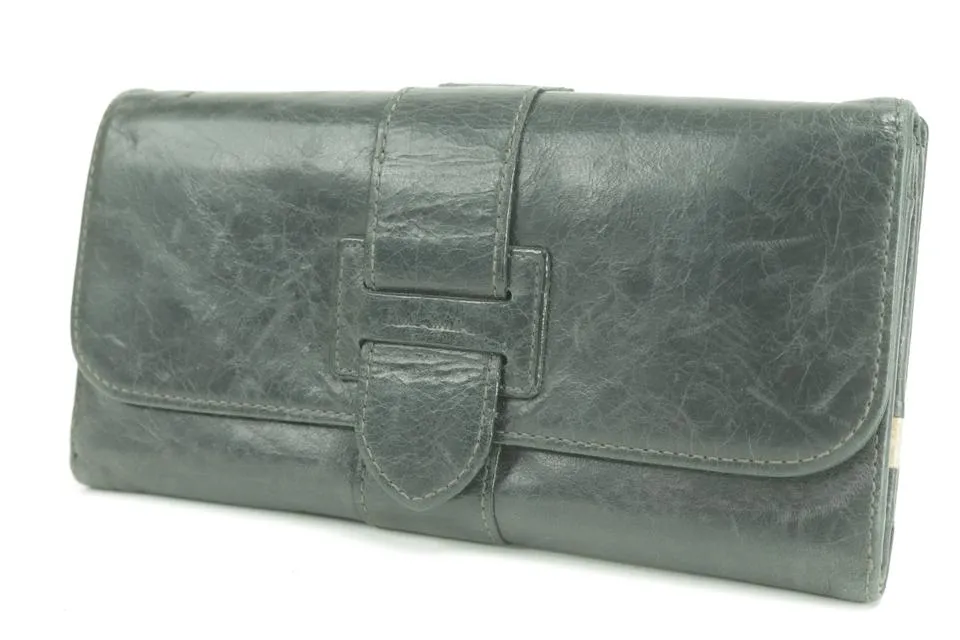 Paul Smith Belt Long Flap Wallet Black Leather Bifold 0M46
