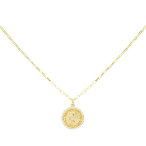 Pavé Coin Link Necklace