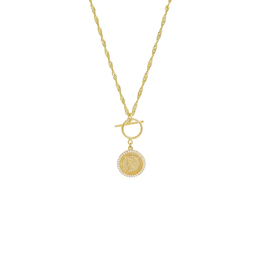 Pavé Coin X Toggle Necklace