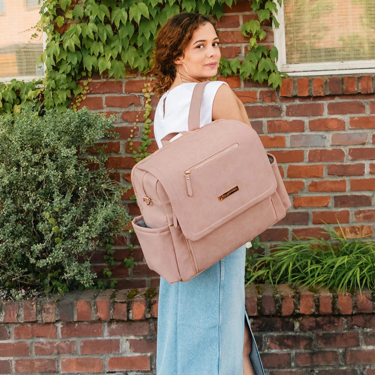 Petunia Pickle Bottom Boxy Backpack Deluxe (Toffee Rose)