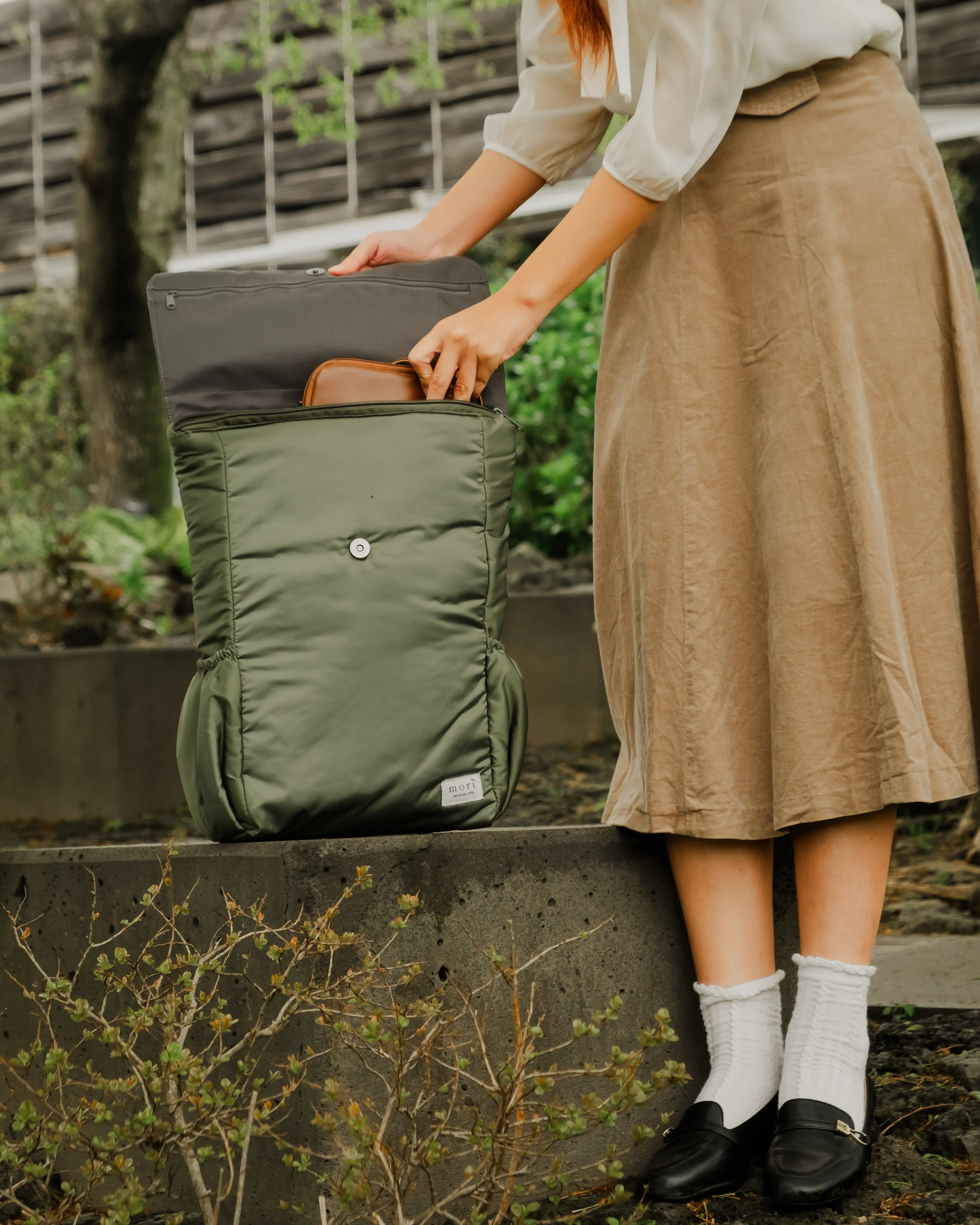 Pleats Olive Grey 4-Way Washable Bag 2.0