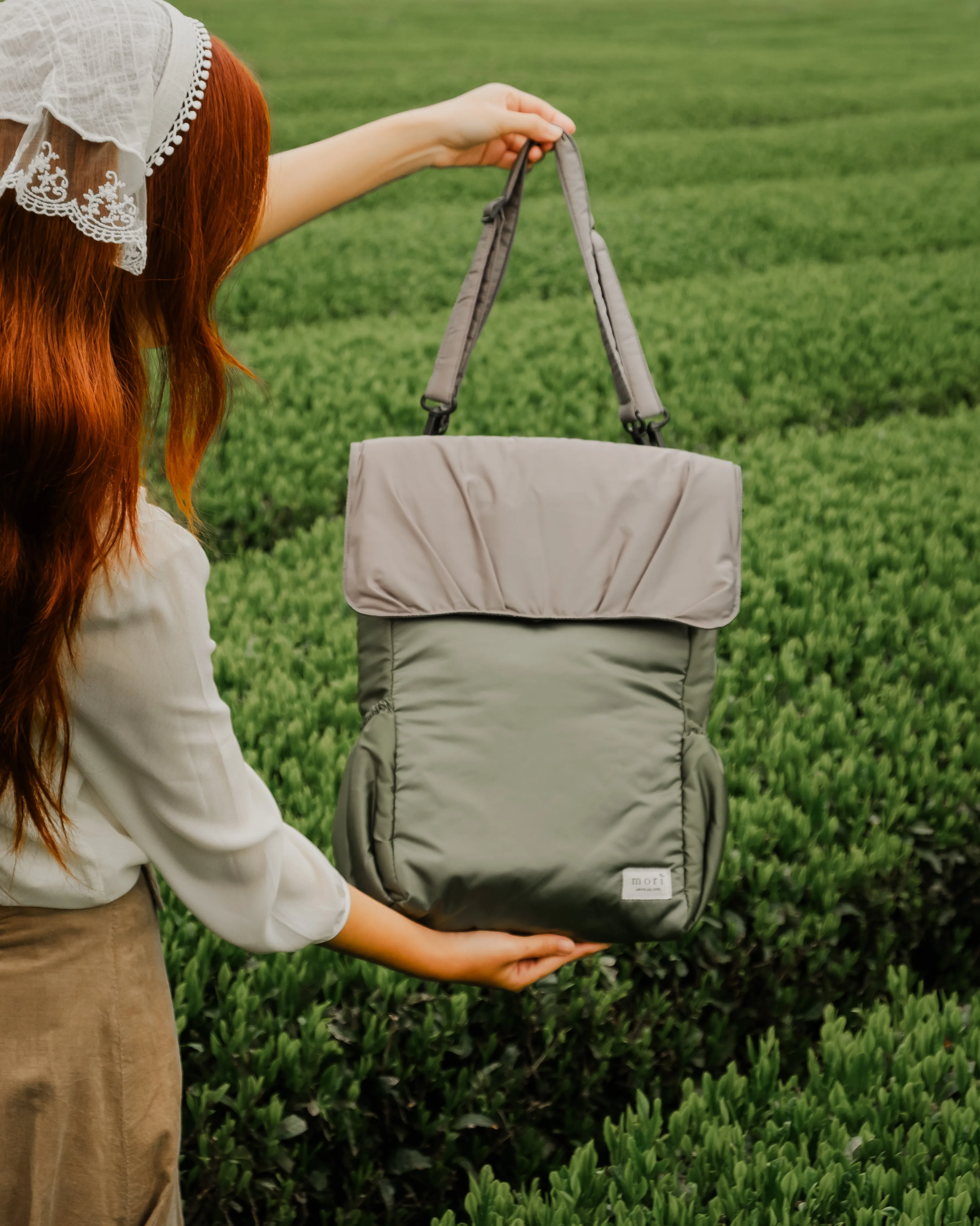 Pleats Olive Grey 4-Way Washable Bag 2.0