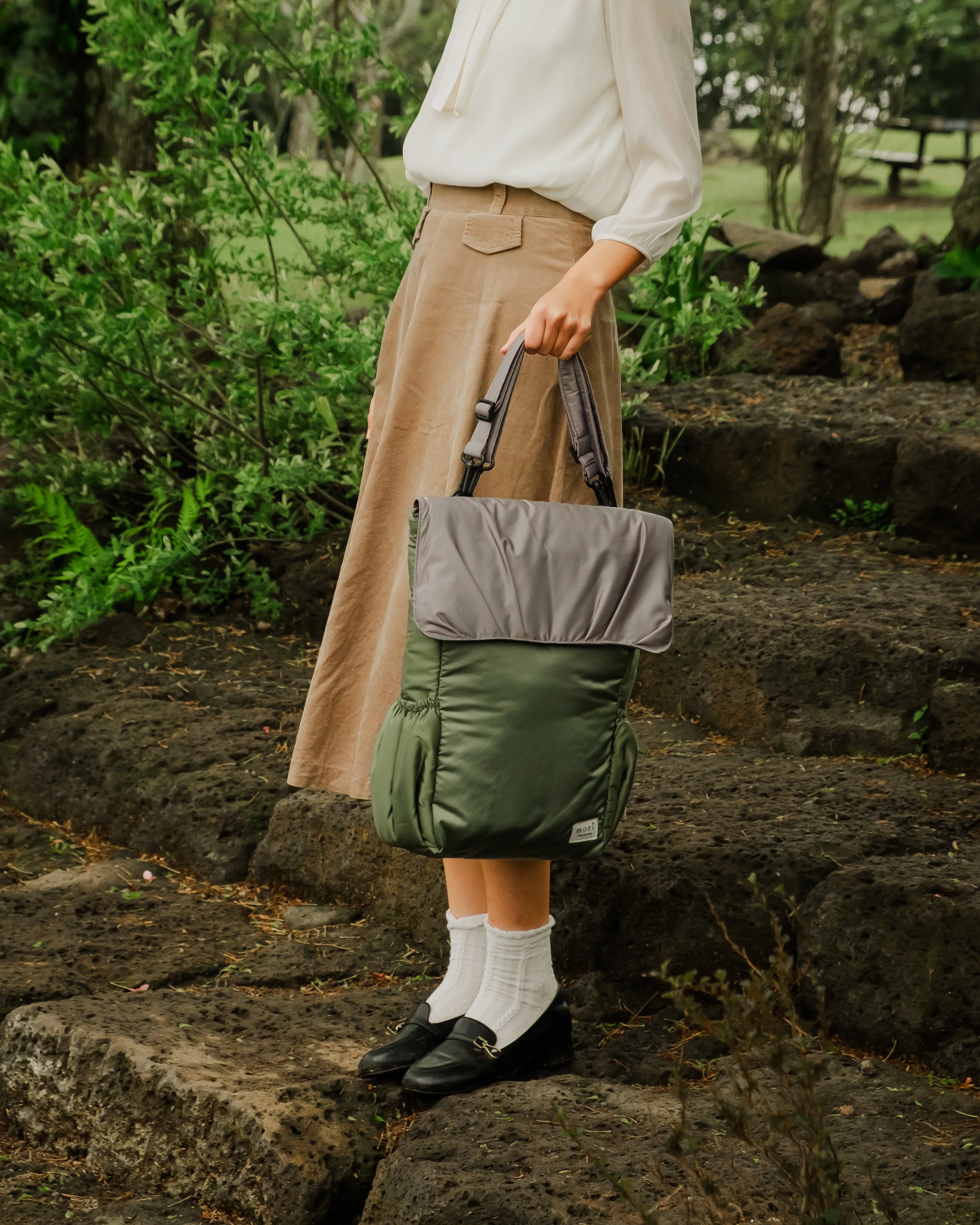 Pleats Olive Grey 4-Way Washable Bag 2.0