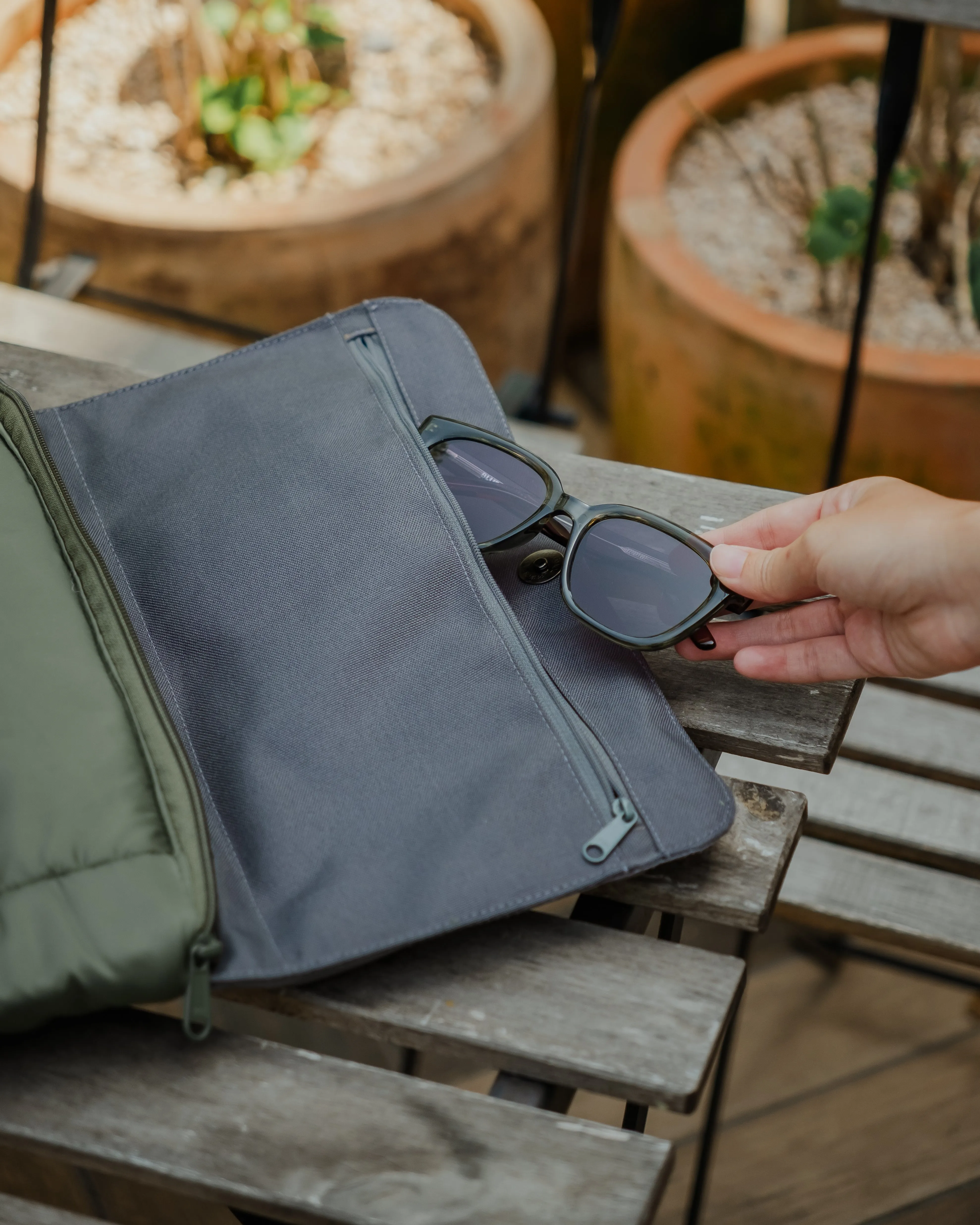Pleats Olive Grey 4-Way Washable Bag 2.0