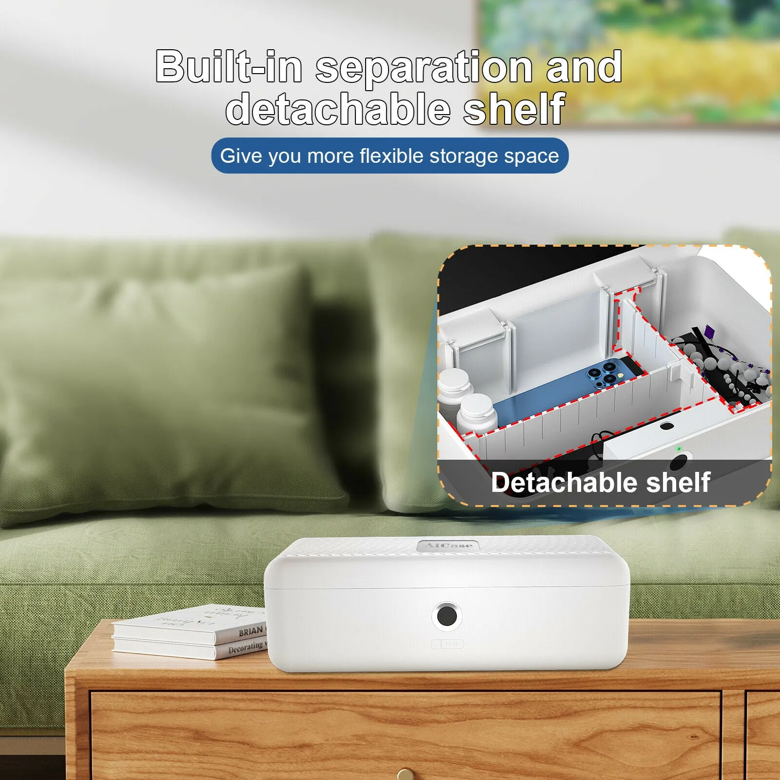 Portable Fingerprint Storage Box Cash Medicine Jewelry Security Safe Lock Box