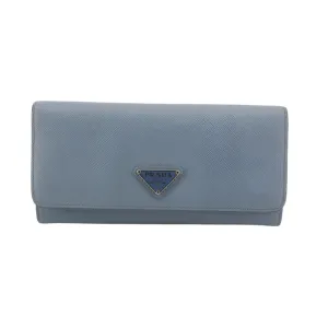 prada baby blue floral long wallet