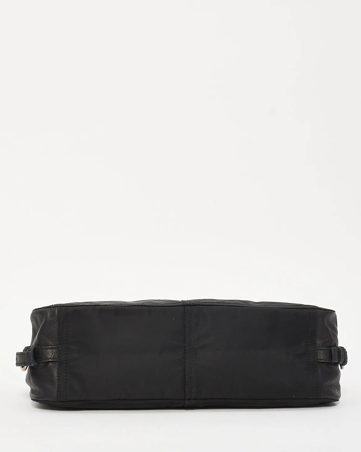 Prada Black Nylon Double Pocket Shoulder Bag
