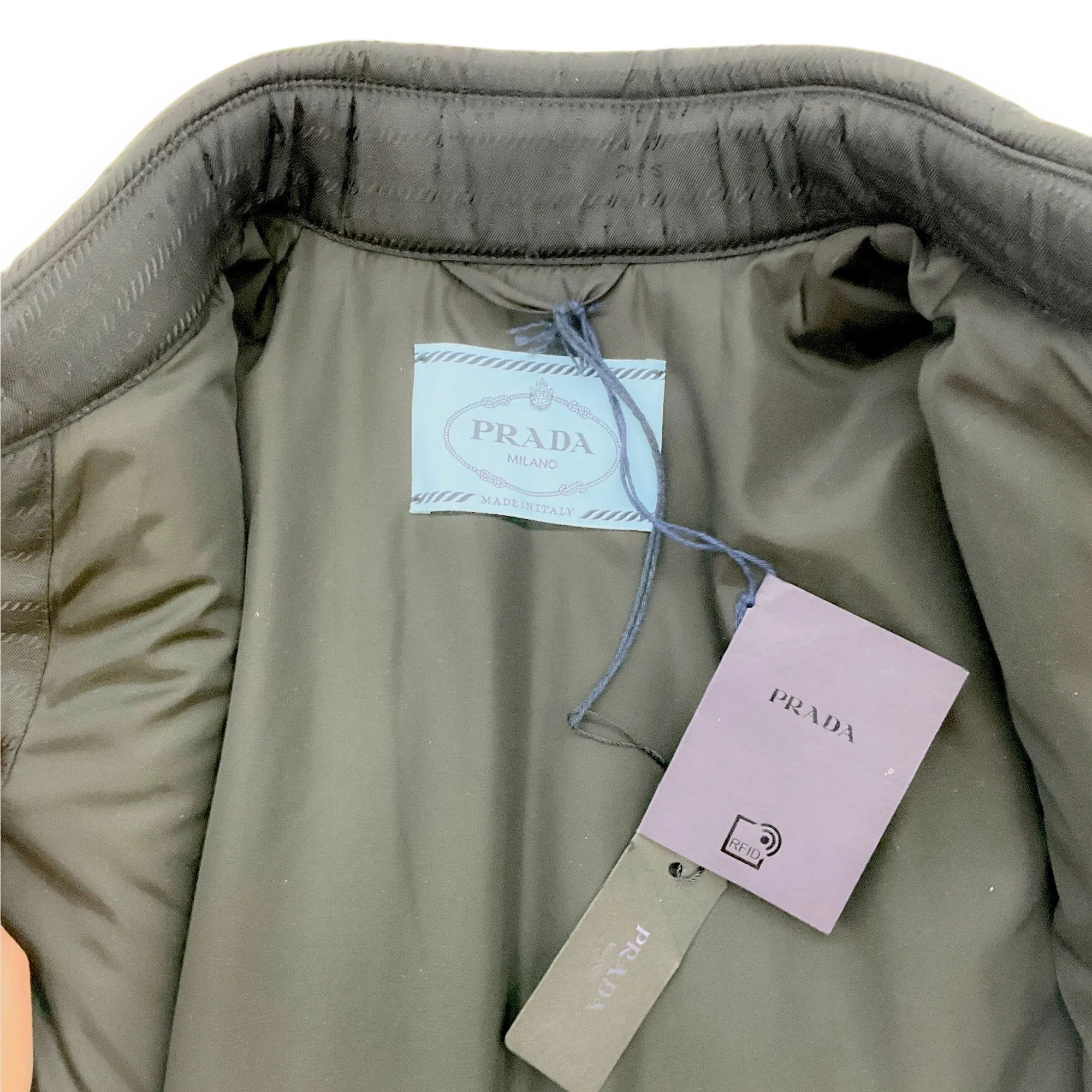 Prada Black Re-Nylon Triangle Logo Jacket